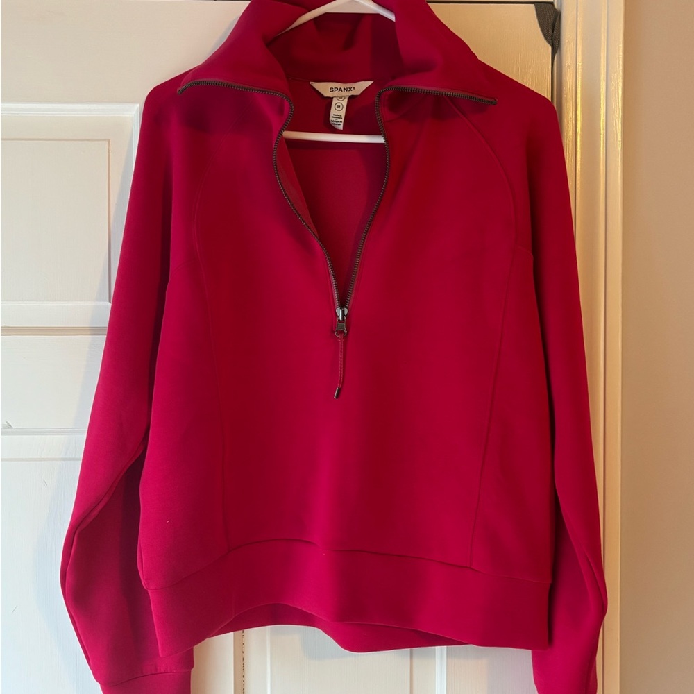 SPANX Air Essentials Half Zip Fuschia M